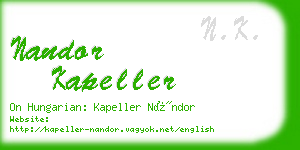 nandor kapeller business card